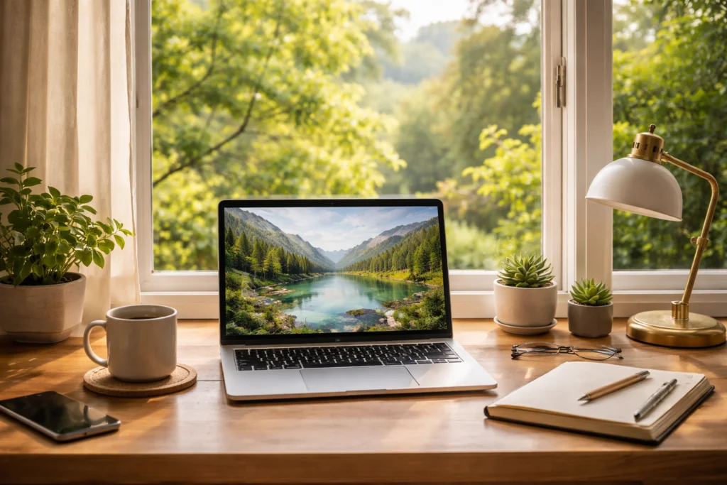 Remote work setup at HavenInLipa - 400 Mbps WiFi workspace in Lipa City