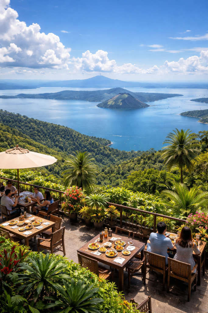 Taal Volcano view from Tagaytay Ridge - scenic viewpoint on a day trip from Lipa