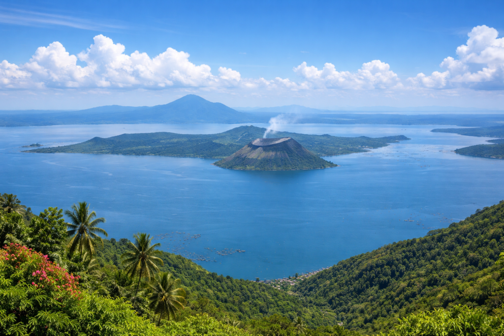 Taal Volcano in Taal Lake Batangas - view from Tagaytay Ridge