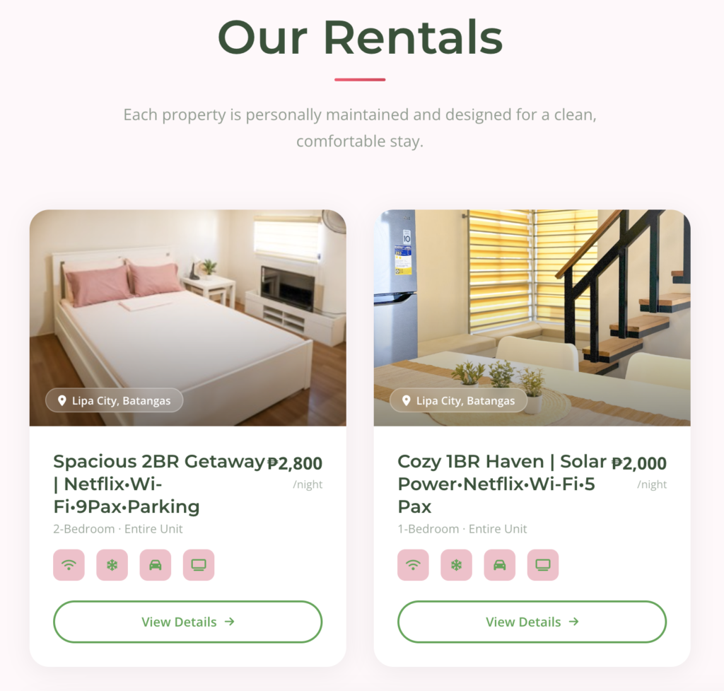 How to book direct at HavenInLipa.com - step by step process
