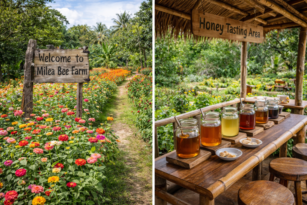 Milea Bee Farm in Lipa City - flower gardens and honey tasting