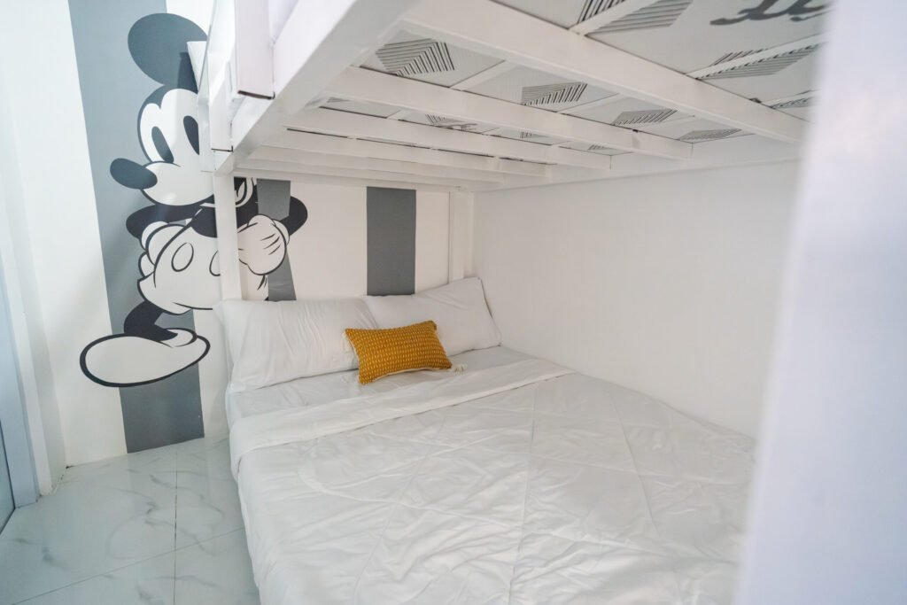 Mickey in Lipa Bedroom 1 bunk room with Disney mural - sleeps 4 kids