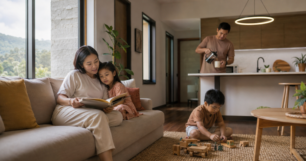 Family on a HavenInLipa vacation rental weekend - the brief before Mickey in Lipa opens