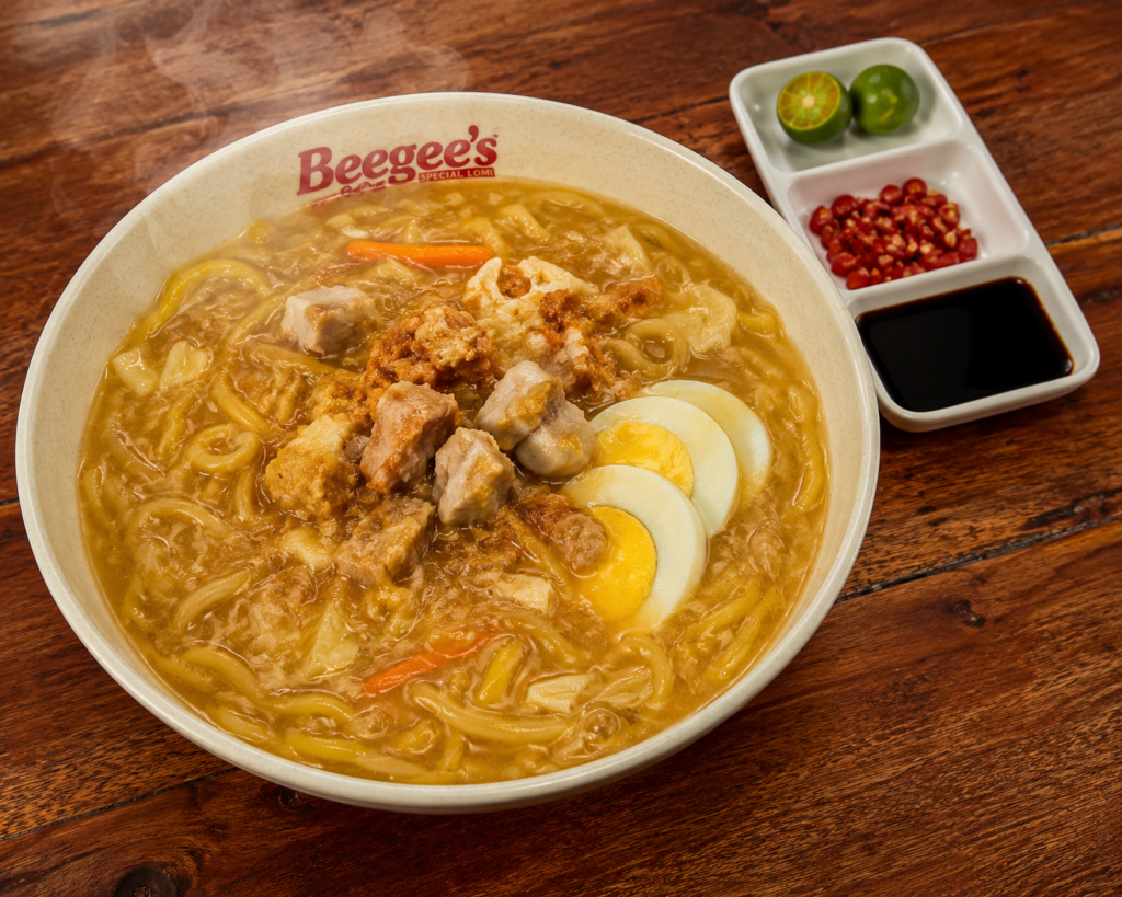 Beegees Special Lomi steaming bowl - Lipa City rainy-day comfort food. 