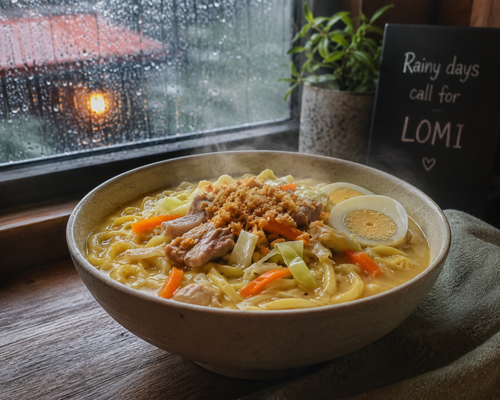 Lipa lomi on a rainy day - perfect cool weather Batangas comfort food. 