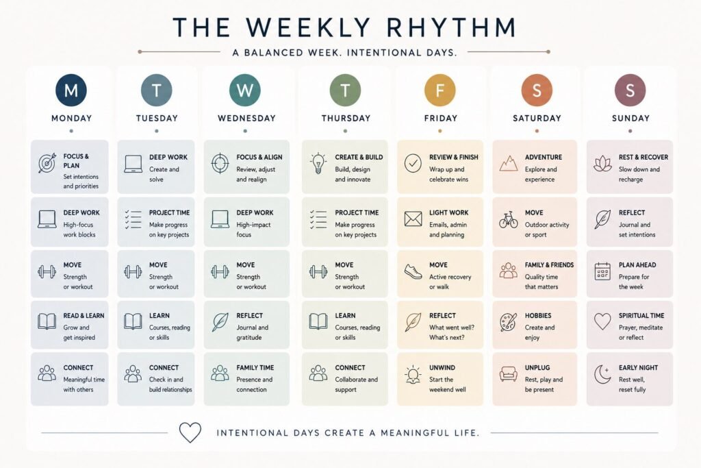"Remote work weekly rhythm in Lipa during rainy season - schedule example"