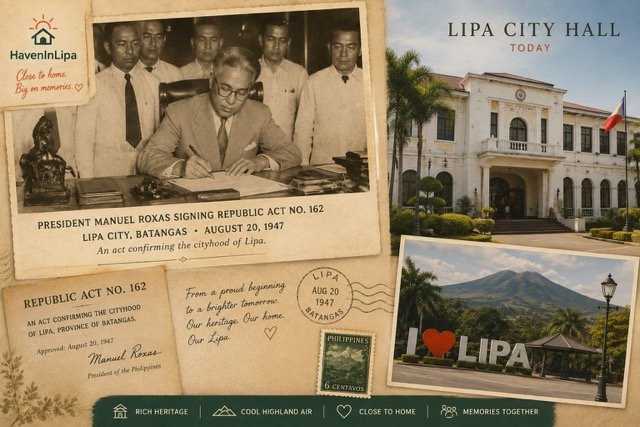 Lipa City Hall - Republic Act 162 signed August 20 1947 chartered city