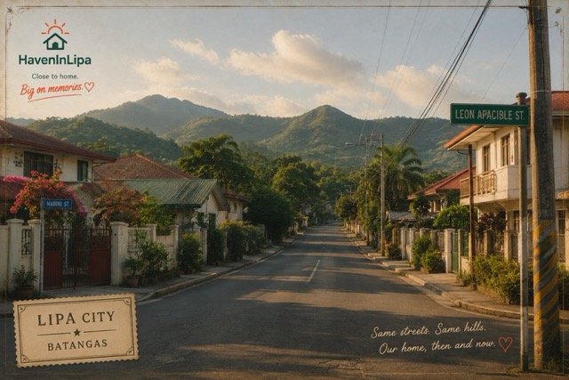 Quiet low-rise Lipa City residential street - the town that's also a city