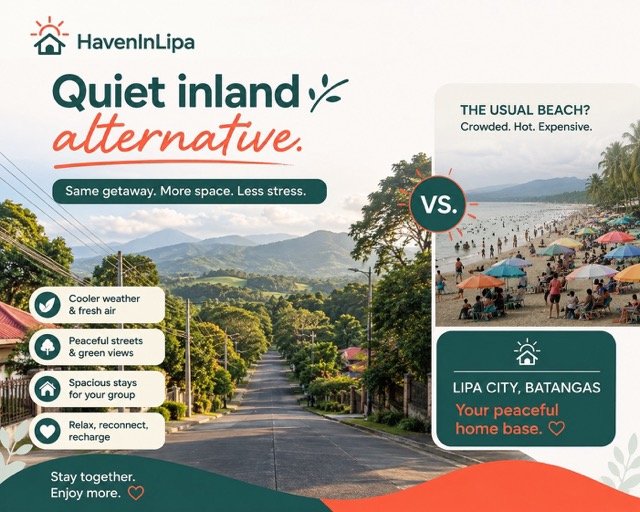 Quiet highland Lipa City as an inland alternative to crowded Batangas beaches