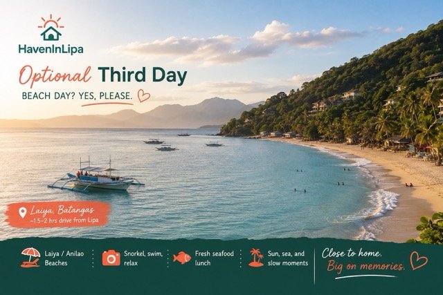 Tagaytay or beach day extension on a Batangas road trip from Lipa